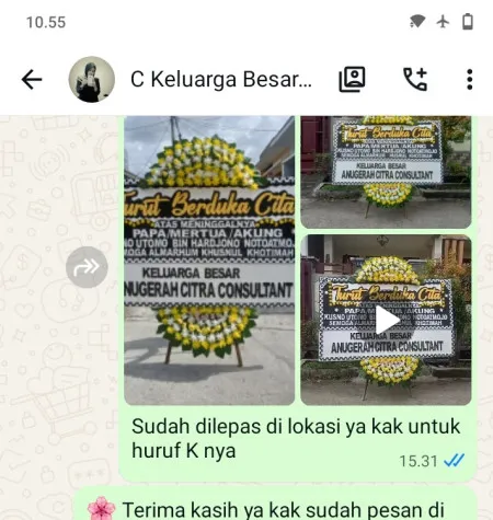 Pengiriman Papan Bunga Duka Comal